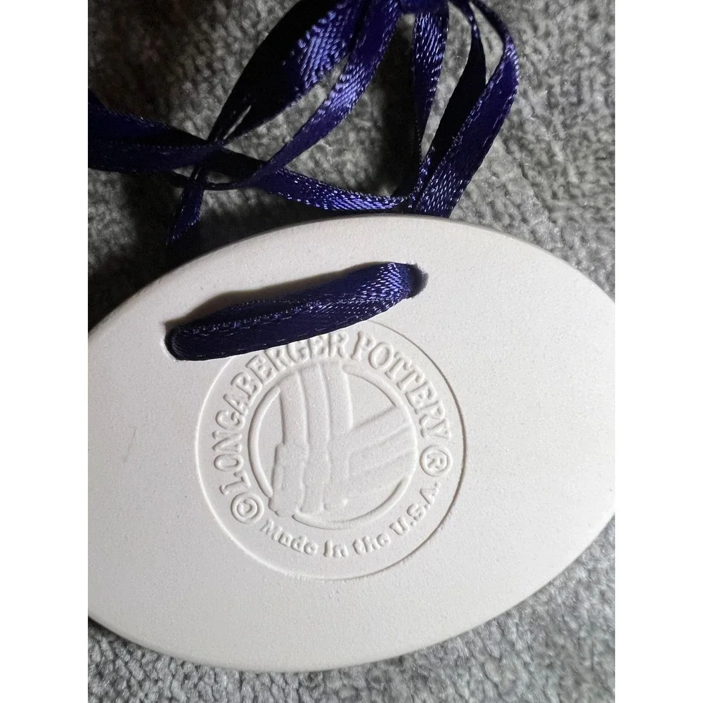 Longaberger Pottery Basket Tie-On OS White Thinking of You Floral USA NEW